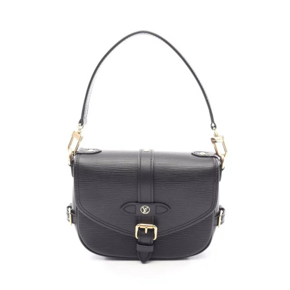 Louis Vuitton Saumur Epi Noir Black Handbag Leather Bag Black